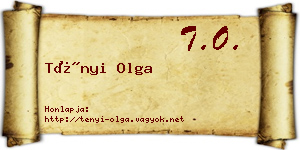 Tényi Olga névjegykártya