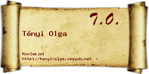 Tényi Olga névjegykártya