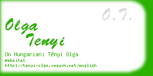 olga tenyi business card